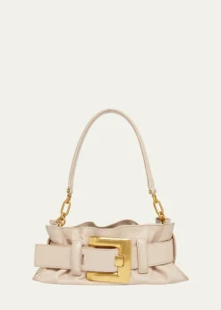 BalmainAnthem Mini Buckle Shoulder Bag in Calfskin Leather