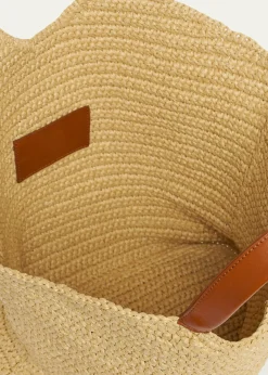BalmainCabas Large Faux Raffia Tote Bag