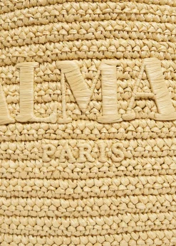 BalmainCabas Large Faux Raffia Tote Bag