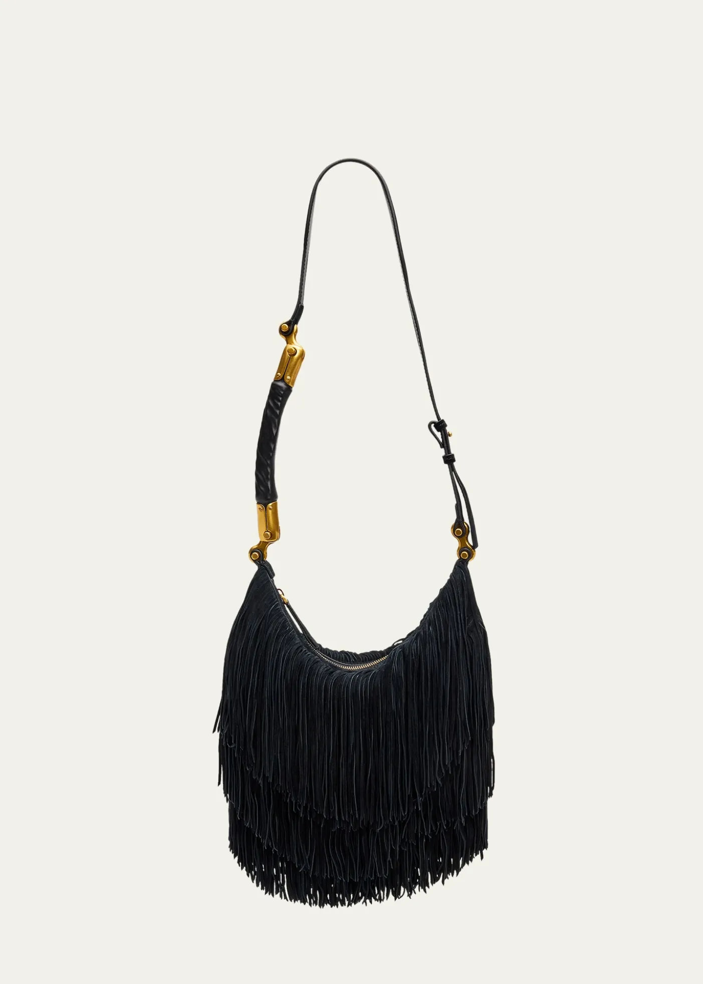 BalmainEbene Suede Fringe Hobo Bag