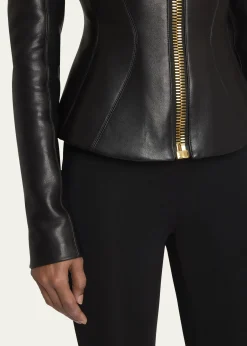 BalmainFitted Lambskin Leather Jacket