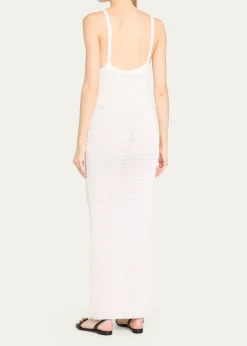 BalmainLong Sleeveless Crochet Dress