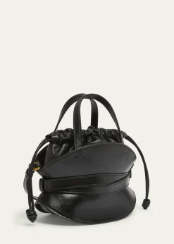 BalmainShuffle Mini Top-Handle Bag in Calfskin