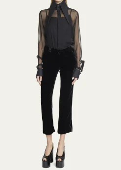 BalmainVelvet Bootcut Pants