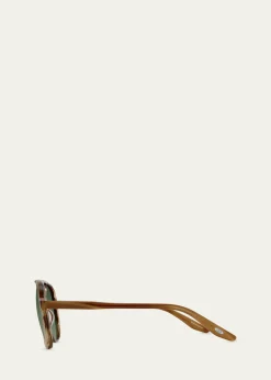 Barton PerreiraHartmann 55mm Acetate Aviator Sunglasses