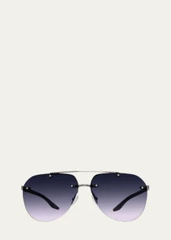 Barton PerreiraJean Metal & Zyl Aviator Sunglasses