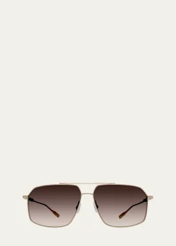 Barton PerreiraRenzo Titanium Aviator Sunglasses