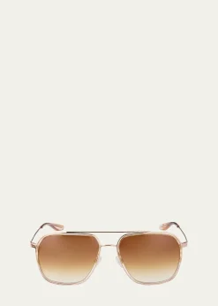 Barton PerreiraRizzo 58mm Aviator Titanium Sunglasses