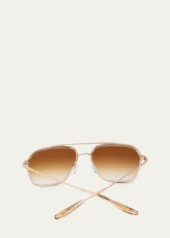 Barton PerreiraRizzo 58mm Aviator Titanium Sunglasses