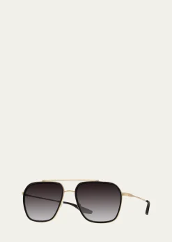 Barton PerreiraRizzo 58mm Titanium & Acetate Aviator Sunglasses