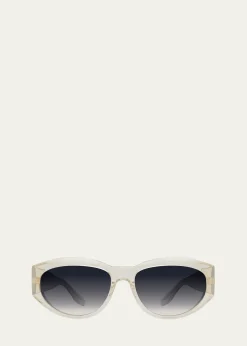 Barton PerreiraRobinson 56mm Acetate Oval Sunglasses