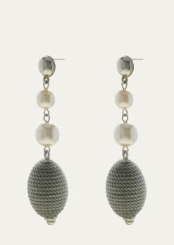 Ben-AmunLong Drop Pearly Earrings