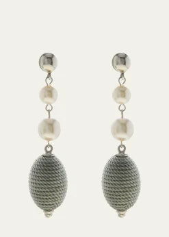 Ben-AmunLong Drop Pearly Earrings