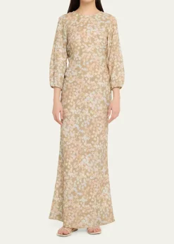 BERNADETTEBerna Floral Linen Maxi Dress