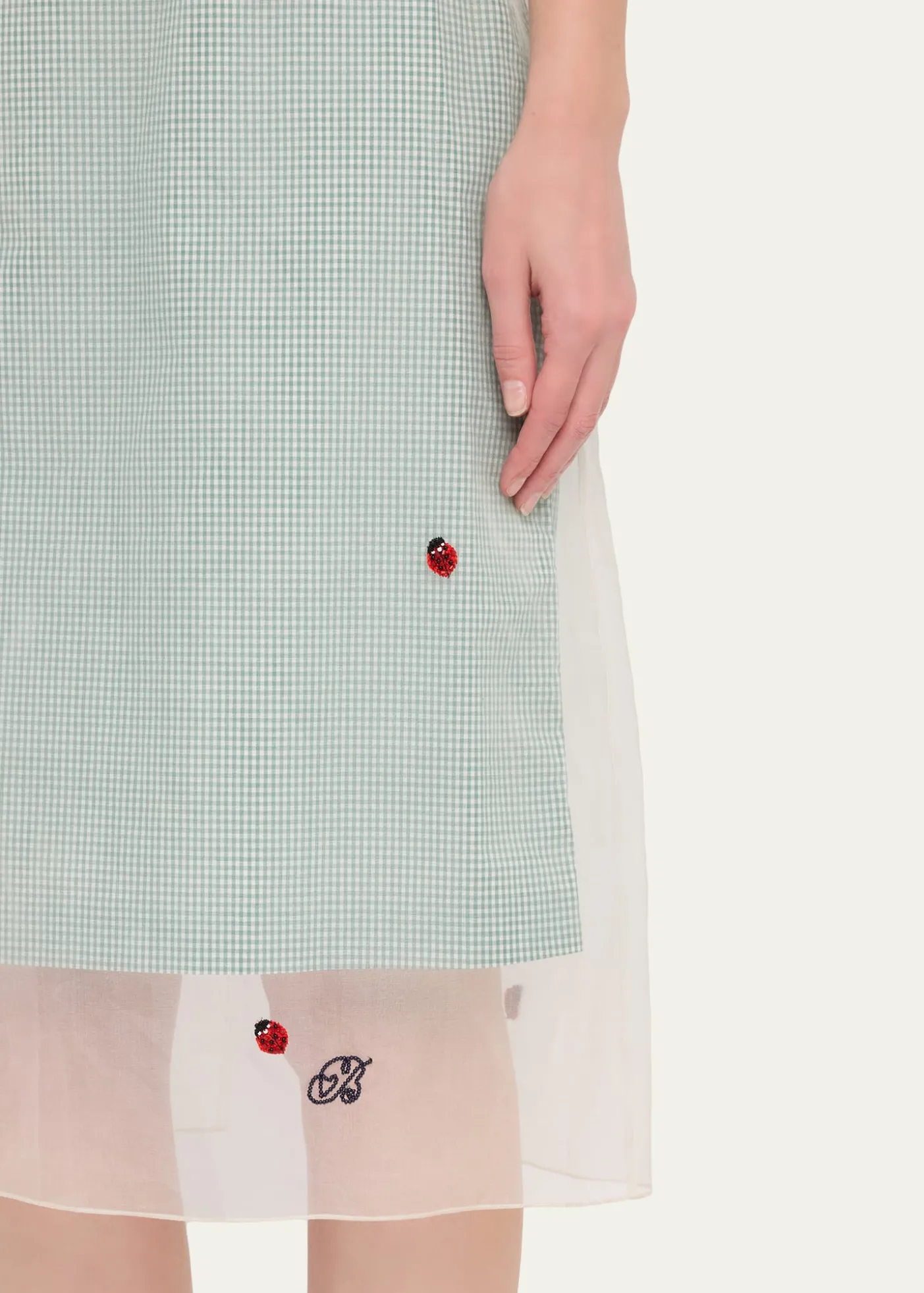BERNADETTERachel Ladybug Embellished Layered Midi Slip Dress