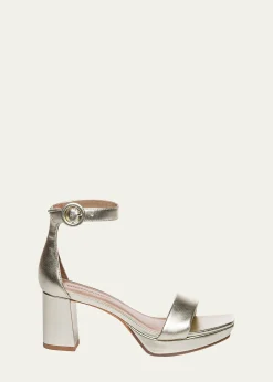 BernardoCarla Metallic Ankle-Strap Sandals