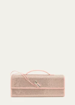 Bottega VenetaAndiamo Crystal Leather Clutch Bag