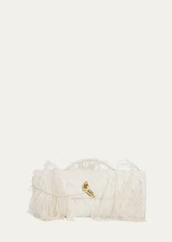 Bottega VenetaAndiamo Feather Leather Clutch Bag