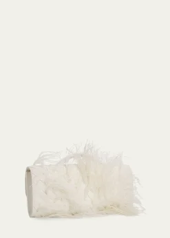Bottega VenetaAndiamo Feather Leather Clutch Bag