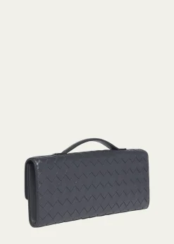Bottega VenetaAndiamo Flower-Embellished Leather Clutch Bag