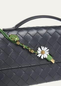 Bottega VenetaAndiamo Flower-Embellished Leather Clutch Bag