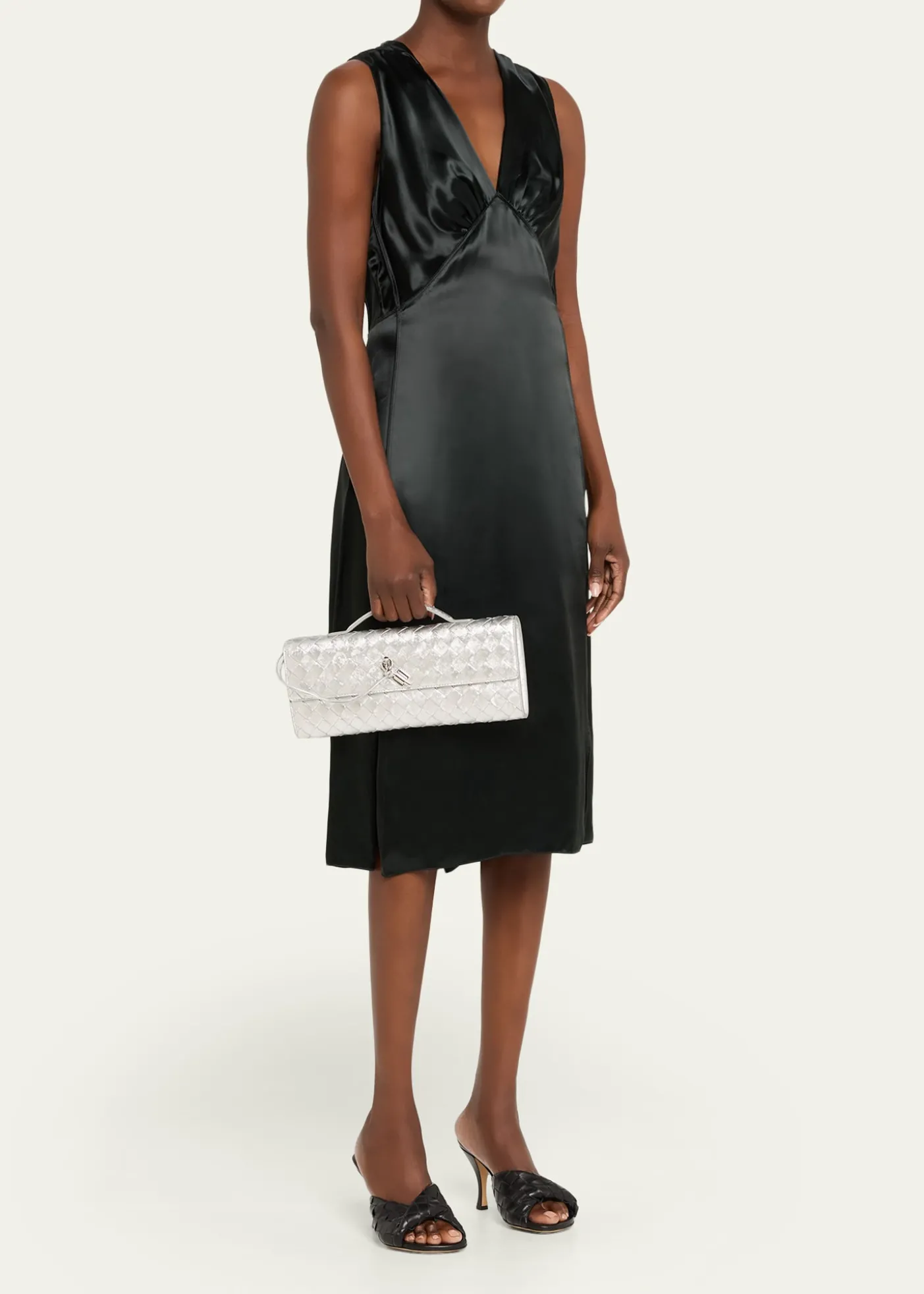 Bottega VenetaAndiamo Laminated Leather Clutch Bag