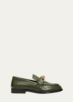 Bottega VenetaAstaire Metal-Knot Leather Loafers