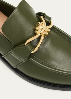 Bottega VenetaAstaire Metal-Knot Leather Loafers