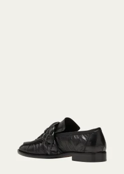 Bottega VenetaAstair Leather Braid Slip-On Loafers