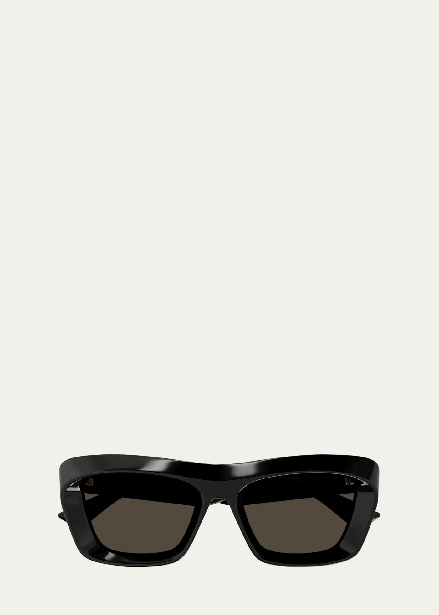 Bottega VenetaBeveled Acetate Rectangle Sunglasses