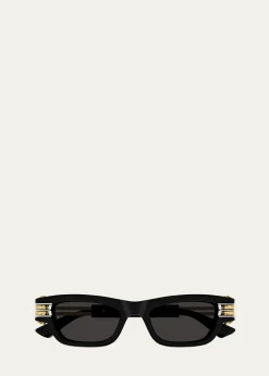 Bottega VenetaBolt Plastic Rectangle Sunglasses