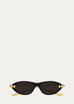 Bottega VenetaBV1390S Cat-Eye Plastic Sunglasses