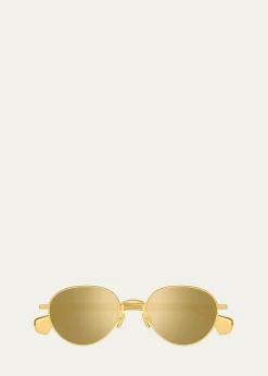 Bottega VenetaBV1396S Round Metal Sunglasses