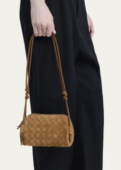 Bottega VenetaConcert Pouch Intrecciato Suede Crossbody Bag