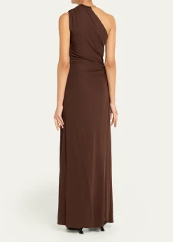 Bottega VenetaCrepe Viscose Jersey One-Shoulder Dress