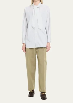 Bottega VenetaDouble-Pleated Wool Straight-Leg Trousers