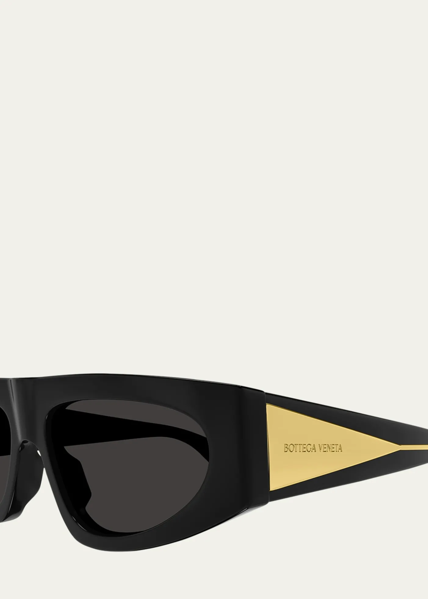 Bottega VenetaEngraved Logo Acetate Rectangle Sunglasses