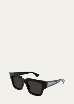 Bottega VenetaEngraved Logo Acetate Cat Eye Sunglasses