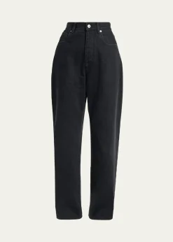 Bottega VenetaFaded Black Denim Wide-Leg Jeans