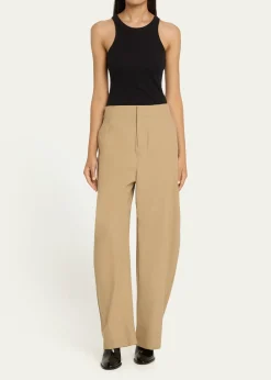 Bottega VenetaFluid Cotton Twill Wide Leg Trousers