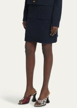 Bottega VenetaFront-Pockets Boucle Mini Skirt