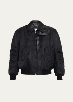 Bottega VenetaIntrecciato Collar Blouson Bomber Jacket