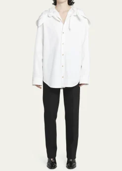 Bottega VenetaKnotted Compact Cotton Canvas Button Down Shirt