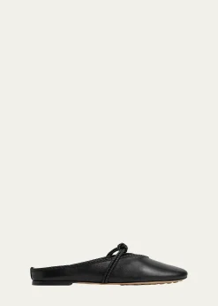 Bottega VenetaLagoon Nappa Leather Knotted Mary Jane Ballerina Mules