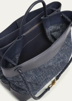 Bottega VenetaLarge Andiamo Denim Boucle Crossbody Bag