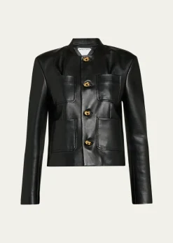 Bottega VenetaLeather Single-Breasted Jacket