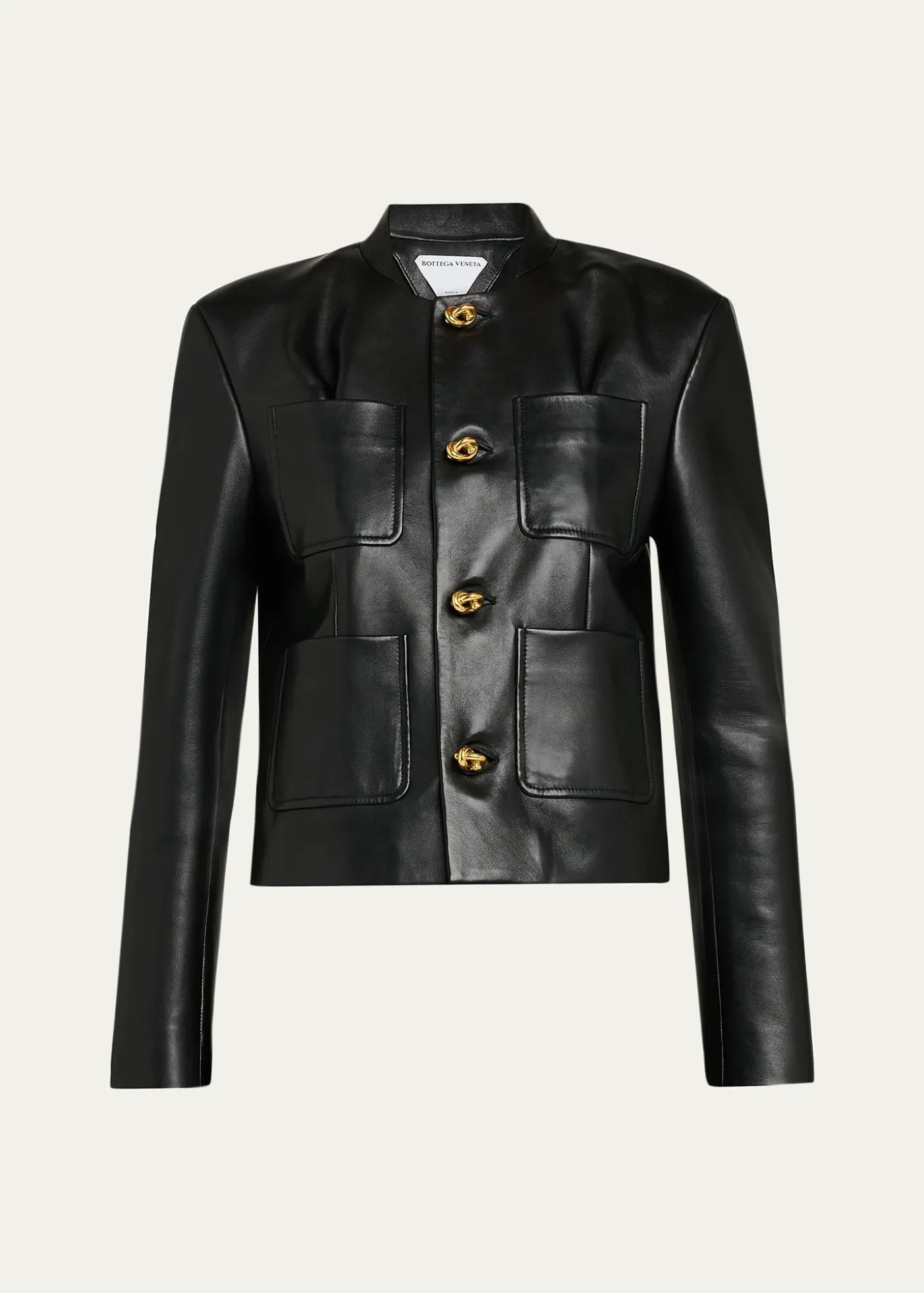 Bottega VenetaLeather Single-Breasted Jacket