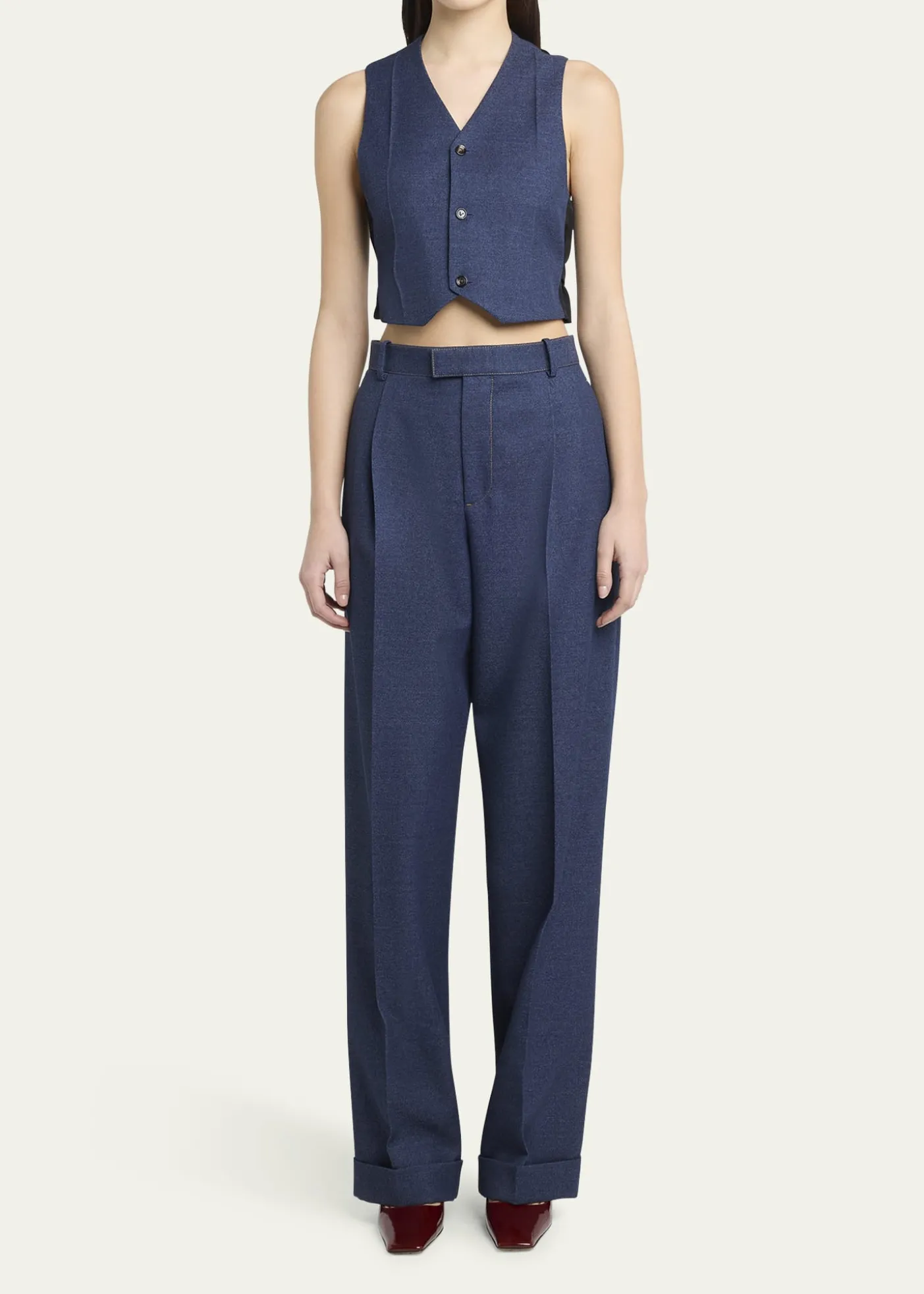 Bottega VenetaMelange Wool Drill Vest