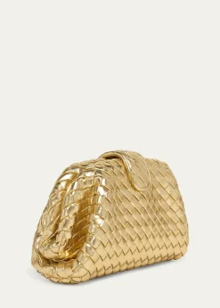 Bottega VenetaMini Lauren 1980 Metallic Leather Clutch Bag