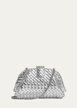 Bottega VenetaMini Lauren 1980 Metallic Leather Clutch Bag